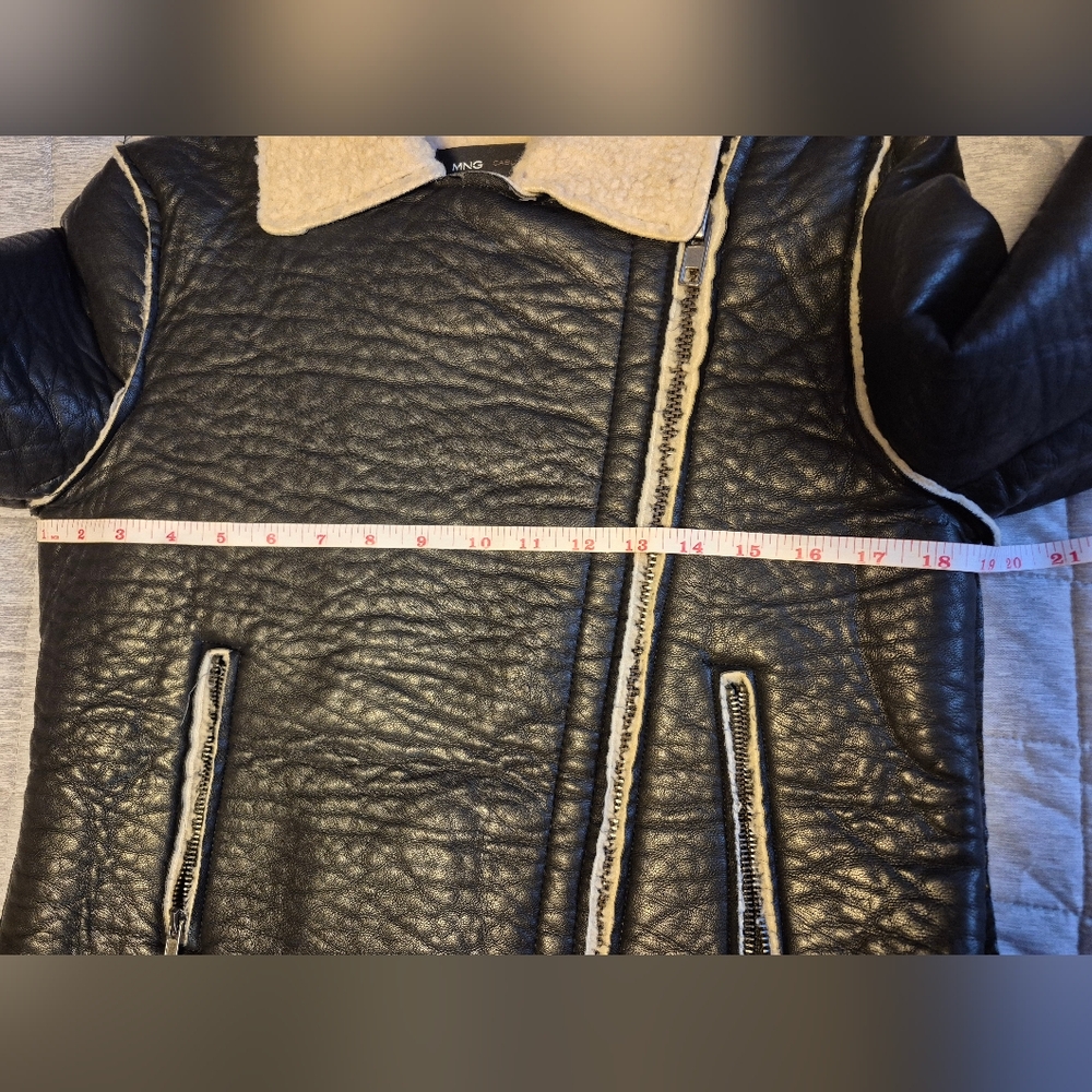 Leather-Effect Shearling Lining Jacket Fall - Picture 6 of 16